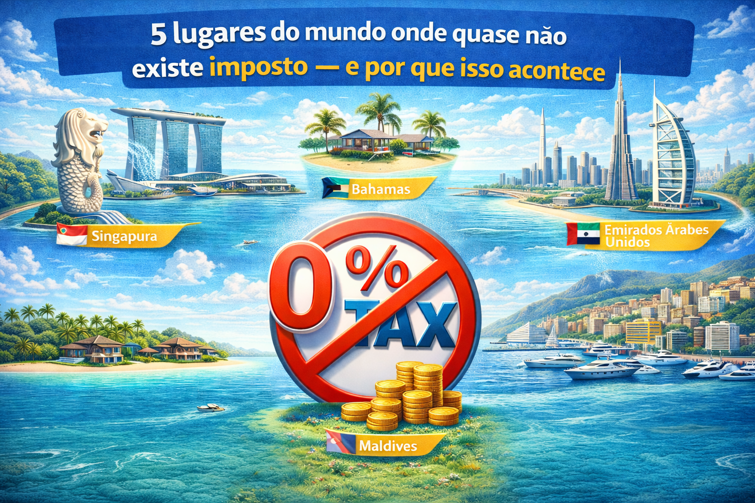 Cinco lugares com quase nenhum imposto.