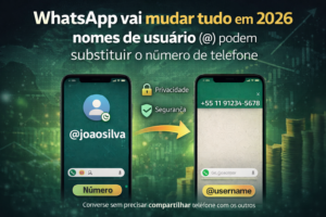 Atualização do WhatsApp 2026 com nomes de usuário @ substituindo número de telefone e foco em privacidade