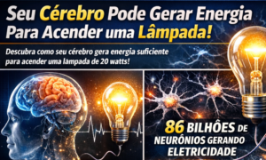 cérebro humano gerando energia elétrica