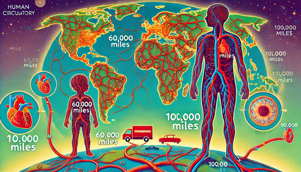 00 mil quilômetros de vasos sanguíneos no corpo humano