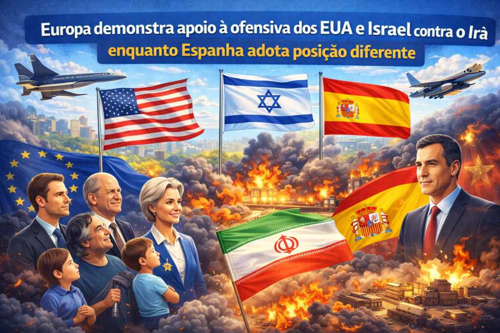 Europa demonstra apoio à ofensiva dos EUA e Israel contra o Irã, enquanto Espanha adota posição diferente