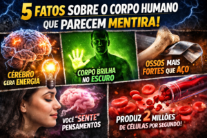 5 fatos sobre o corpo humano que parecem mentira como cérebro gerando energia, corpo brilhando no escuro e ossos mais fortes que aço