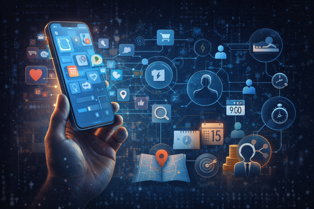 Mão segurando celular